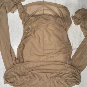 Sheer Tan Long Sleeve Top